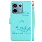 For Xiaomi Poco X6 5G Global Cute Cats RFID Leather Phone Case(Green) - 3