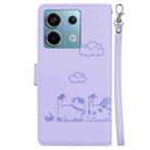 For Xiaomi Poco X6 5G Global Cute Cats RFID Leather Phone Case(Purple) - 3