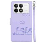 For Xiaomi Poco F6 Pro Cute Cats RFID Leather Phone Case(Purple) - 3