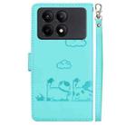 For Xiaomi Poco X6 Pro Cute Cats RFID Leather Phone Case(Green) - 3