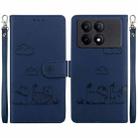 For Xiaomi Poco X6 Pro Cute Cats RFID Leather Phone Case(Blue) - 1