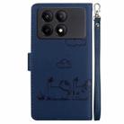 For Xiaomi Poco X6 Pro Cute Cats RFID Leather Phone Case(Blue) - 3