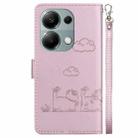 For Xiaomi Poco M6 Pro 4G Cute Cats RFID Leather Phone Case(Rose Gold) - 3