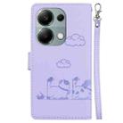 For Xiaomi Poco M6 Pro 4G Cute Cats RFID Leather Phone Case(Purple) - 3