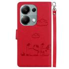 For Xiaomi Poco M6 Pro 4G Cute Cats RFID Leather Phone Case(Red) - 3