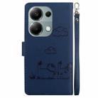 For Xiaomi Poco M6 Pro 4G Cute Cats RFID Leather Phone Case(Blue) - 3