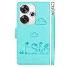 For Xiaomi Poco F6 Cute Cats RFID Leather Phone Case(Green) - 3