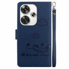 For Xiaomi Poco F6 Cute Cats RFID Leather Phone Case(Blue) - 3