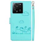 For Xiaomi 13T / 13T Pro Cute Cats RFID Leather Phone Case(Green) - 3