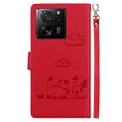 For Xiaomi 13T / 13T Pro Cute Cats RFID Leather Phone Case(Red) - 3