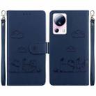 For Xiaomi 13 Lite / Civi 2 Cute Cats RFID Leather Phone Case(Blue) - 1