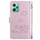 For Xiaomi Poco X5 Cute Cats RFID Leather Phone Case(Rose Gold) - 3