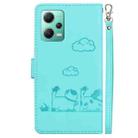 For Xiaomi Poco X5 Cute Cats RFID Leather Phone Case(Green) - 3