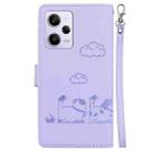 For Xiaomi Poco X5 Pro Cute Cats RFID Leather Phone Case(Purple) - 3