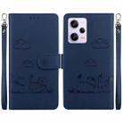 For Xiaomi Poco X5 Pro Cute Cats RFID Leather Phone Case(Blue) - 1