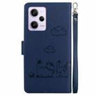 For Xiaomi Poco X5 Pro Cute Cats RFID Leather Phone Case(Blue) - 3