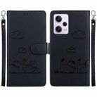 For Xiaomi Poco X5 Pro Cute Cats RFID Leather Phone Case(Black) - 1