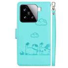 For Xiaomi 15 Cute Cats RFID Leather Phone Case(Green) - 3