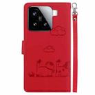 For Xiaomi 15 Cute Cats RFID Leather Phone Case(Red) - 3