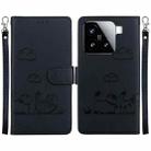 For Xiaomi 15 Cute Cats RFID Leather Phone Case(Black) - 1
