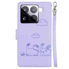 For Xiaomi 15 Pro Cute Cats RFID Leather Phone Case(Purple) - 3