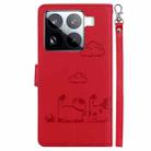 For Xiaomi 15 Pro Cute Cats RFID Leather Phone Case(Red) - 3