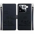 For Xiaomi 15 Pro Cute Cats RFID Leather Phone Case(Black) - 1