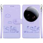 For Xiaomi 15 Ultra Cute Cats RFID Leather Phone Case(Purple) - 1