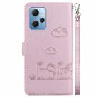 For Redmi Note 12 4G Global Cute Cats RFID Leather Phone Case(Rose Gold) - 3