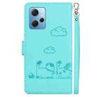 For Redmi Note 12 4G Global Cute Cats RFID Leather Phone Case(Green) - 3