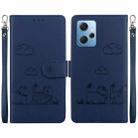 For Redmi Note 12 4G Global Cute Cats RFID Leather Phone Case(Blue) - 1