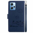 For Redmi Note 12 4G Global Cute Cats RFID Leather Phone Case(Blue) - 3