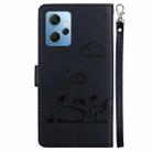 For Redmi Note 12 4G Global Cute Cats RFID Leather Phone Case(Black) - 3