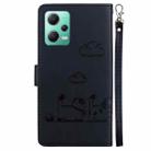 For Redmi Note 12 5G Global Cute Cats RFID Leather Phone Case(Black) - 3