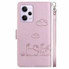 For Redmi Note 12 Pro 5G Global Cute Cats RFID Leather Phone Case(Rose Gold) - 3