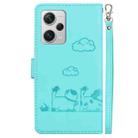 For Redmi Note 12 Pro+ Global Cute Cats RFID Leather Phone Case(Green) - 3