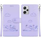 For Redmi Note 12 Pro+ Global Cute Cats RFID Leather Phone Case(Purple) - 1