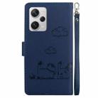 For Redmi Note 12 Pro+ Global Cute Cats RFID Leather Phone Case(Blue) - 3