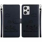 For Redmi Note 12 Pro+ Global Cute Cats RFID Leather Phone Case(Black) - 1