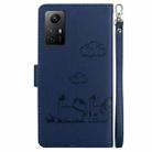 For Redmi Note 12S Cute Cats RFID Leather Phone Case(Blue) - 3