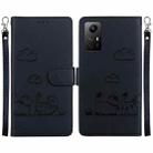 For Redmi Note 12S Cute Cats RFID Leather Phone Case(Black) - 1