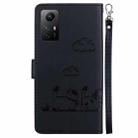 For Redmi Note 12S Cute Cats RFID Leather Phone Case(Black) - 3