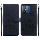 For Redmi 12C / 11A Cute Cats RFID Leather Phone Case(Black) - 1