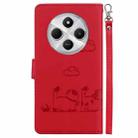 For Redmi 14C 4G Cute Cats RFID Leather Phone Case(Red) - 3