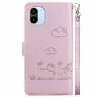 For Redmi A1 / A2 Cute Cats RFID Leather Phone Case(Rose Gold) - 3