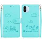 For Redmi A1 / A2 Cute Cats RFID Leather Phone Case(Green) - 1