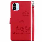 For Redmi A1 / A2 Cute Cats RFID Leather Phone Case(Red) - 3