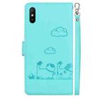 For Redmi 9A / 9i Sport Cute Cats RFID Leather Phone Case(Green) - 3