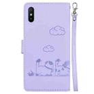 For Redmi 9A / 9i Sport Cute Cats RFID Leather Phone Case(Purple) - 3