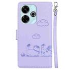 For Redmi 13 4G Cute Cats RFID Leather Phone Case(Purple) - 3